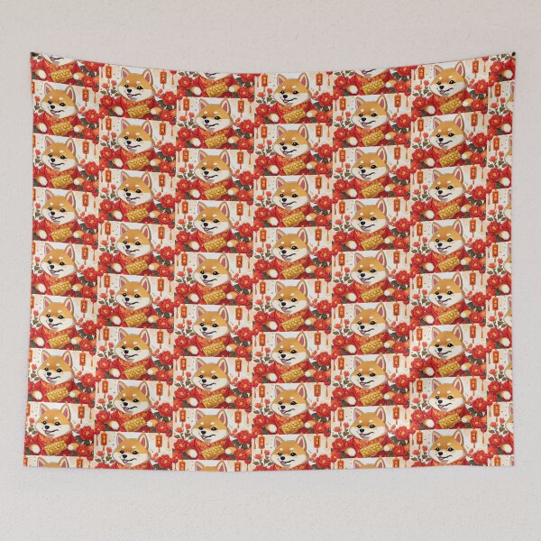 Item preview, Chinese New Year lovely shiba dog lucky Wealthy, prosperous and happy. designed and sold by nimnaree.