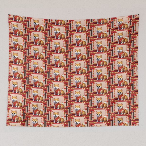Item preview, Chinese New Year lovely shiba dog lucky Wealthy, prosperous and happy. designed and sold by nimnaree.