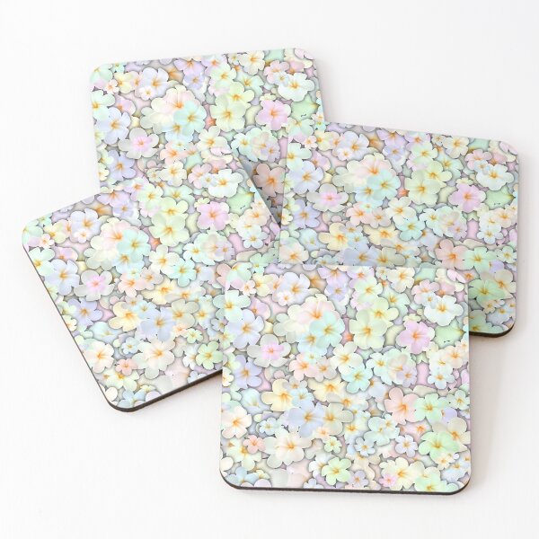 Item preview, Flower patterns in pastel colors designed and sold by fotoryum.