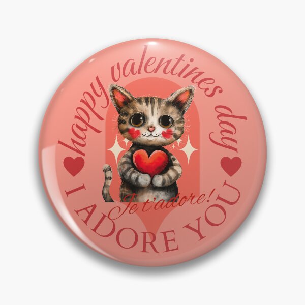 Aperçu de l'œuvre Je t'adore, joyeux chaton de la Saint-Valentin créée et vendue par ZeptepiTrends.