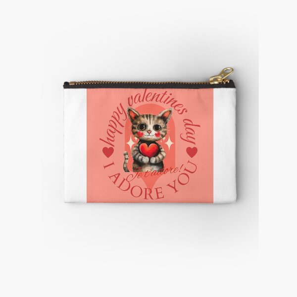Aperçu de l'œuvre Je t'adore, joyeux chaton de la Saint-Valentin créée et vendue par ZeptepiTrends.