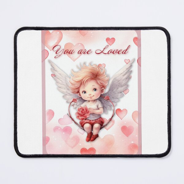 Item preview, Valentine card with baby angel with wings St Valentine's Day postcard Watercolor  designed and sold by Createya.