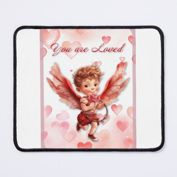 Item preview, Valentine card with baby angel Cupid with wings St Valentine's Day postcard Watercolor  designed and sold by Createya.