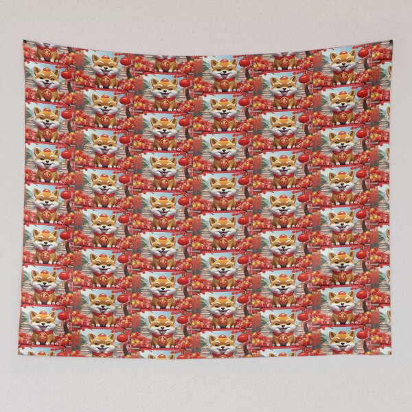 Item preview, Chinese New Year lovely shiba dog lucky Wealthy, prosperous and happy. designed and sold by nimnaree.