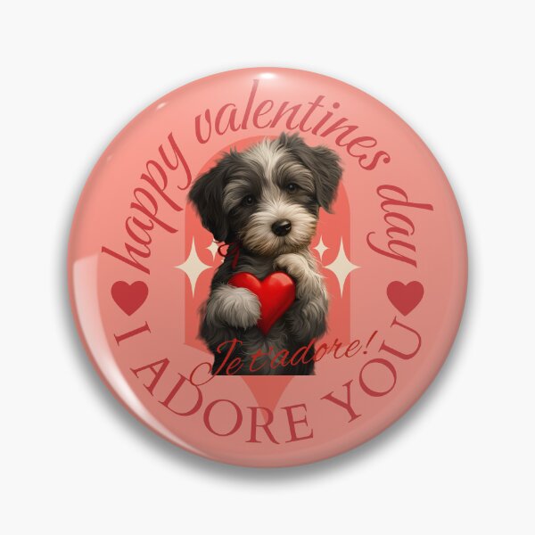 Aperçu de l'œuvre Je t'adore, joyeuse Saint Valentin, chiot créée et vendue par ZeptepiTrends.