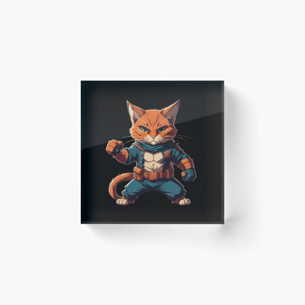 Item preview, Fighting cat with open shirt designed and sold by cuatrilenio.