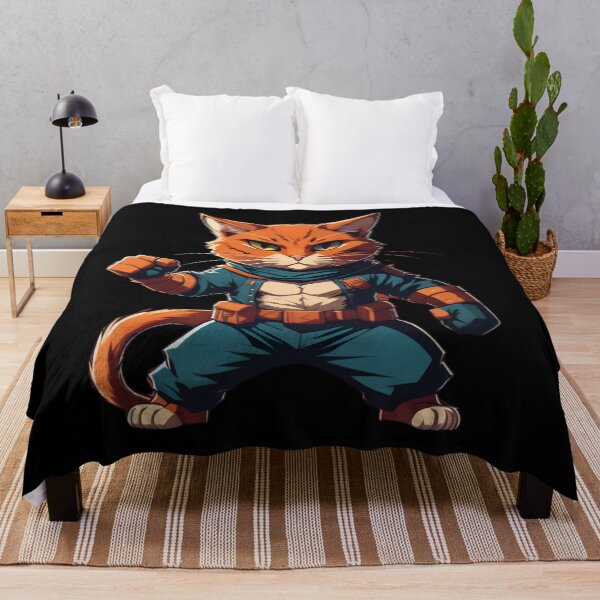 Item preview, Fighting cat with open shirt designed and sold by cuatrilenio.
