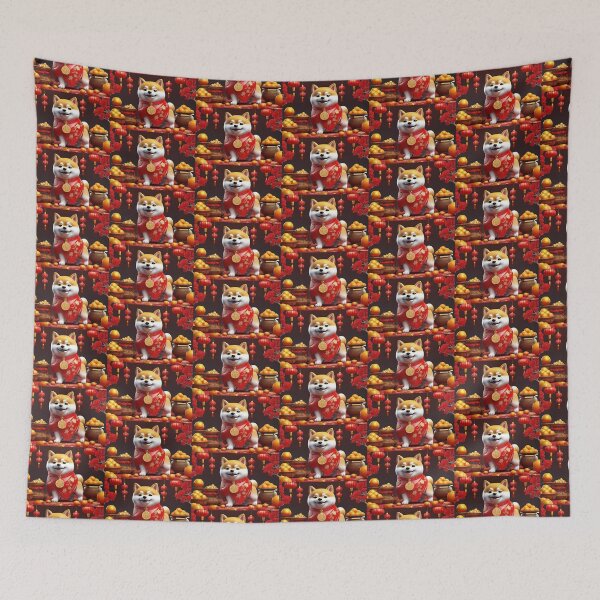 Item preview, Chinese New Year lovely shiba dog lucky Wealthy, prosperous and happy. designed and sold by nimnaree.