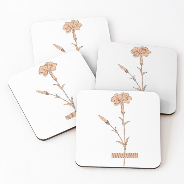 Item preview, January birth month flower carnation peach washi tape designed and sold by TinyFlowerArt.