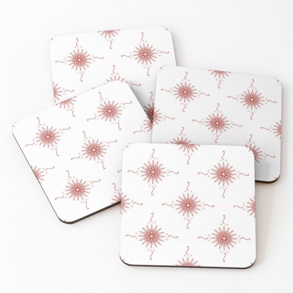 Item preview, Brick Red Stars and Ribbons on White Co-ordinate designed and sold by KathyLav.