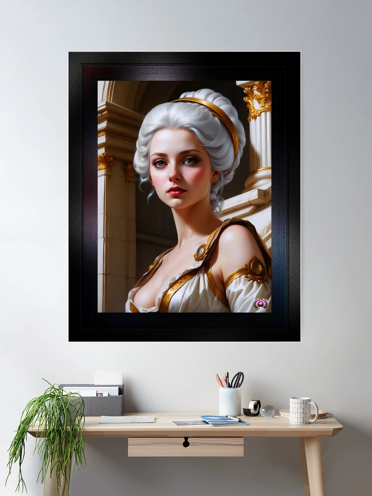 Lady Alicia Calvera Beautiful AI Concept Art Portrait by Xzendor7 Room Decor Poster Art Print