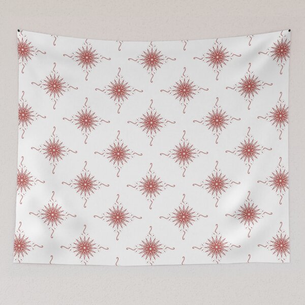 Item preview, Brick Red Stars and Ribbons on White Co-ordinate designed and sold by KathyLav.