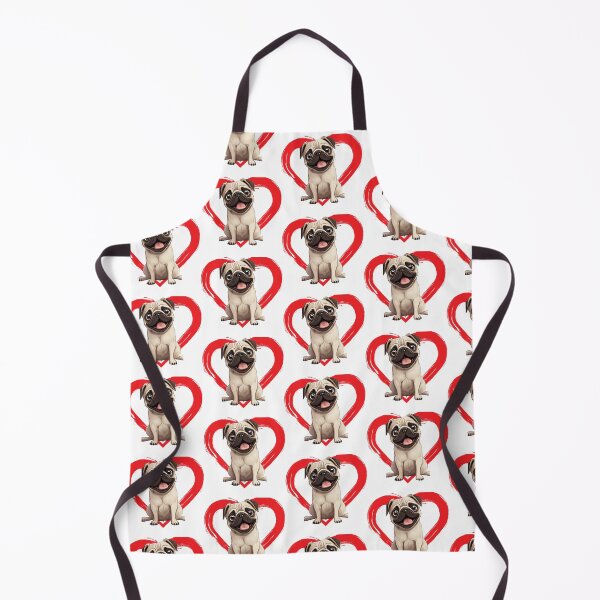 Item preview, Pug Cartoon in Love Heart swoosh designed and sold by For Dog Sake!®.