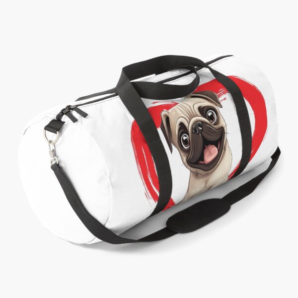 Item preview, Pug Cartoon in Love Heart swoosh designed and sold by For Dog Sake!®.