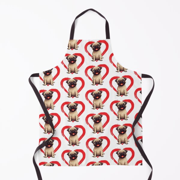 Item preview, Pug Cartoon in Love Heart swoosh designed and sold by For Dog Sake!®.