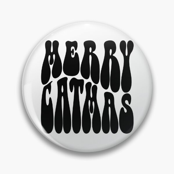 Item preview, Merry Catmas Text Monochrome White designed and sold by Meepuruproject.