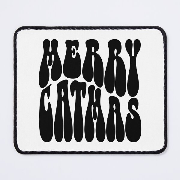 Item preview, Merry Catmas Text Monochrome White designed and sold by Meepuruproject.