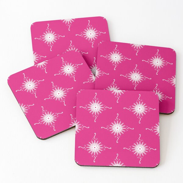 Item preview, White Stars and Ribbons on Bright Pink Co-ordinate designed and sold by KathyLav.