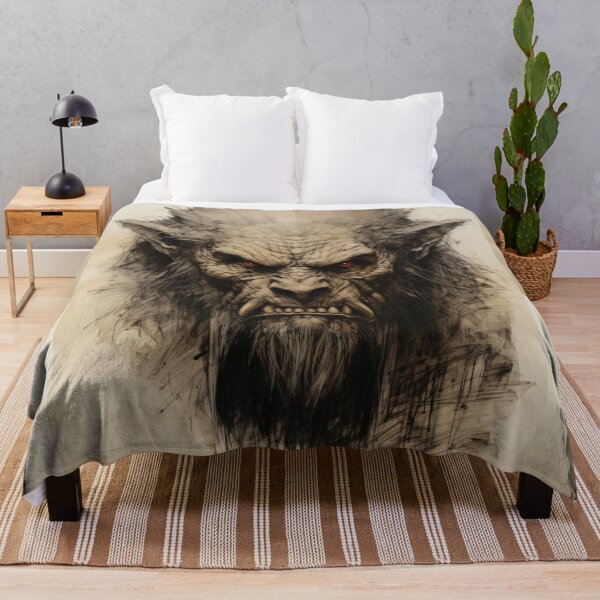 Item preview, The artwork presents a drawing of a werewolf on an ancient background designed and sold by Piotrek0001.