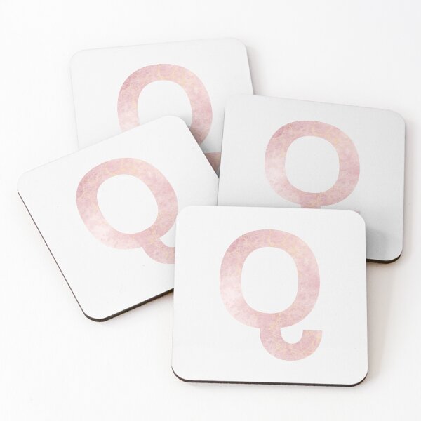 Item preview, Initial Q with pink marble effect designed and sold by alessiazoe.
