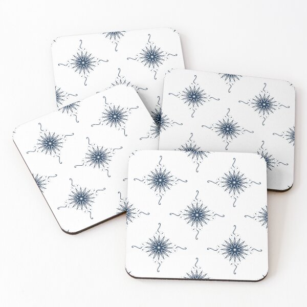 Item preview, Dark Blue Stars and Ribbons on White Co-ordinate designed and sold by KathyLav.