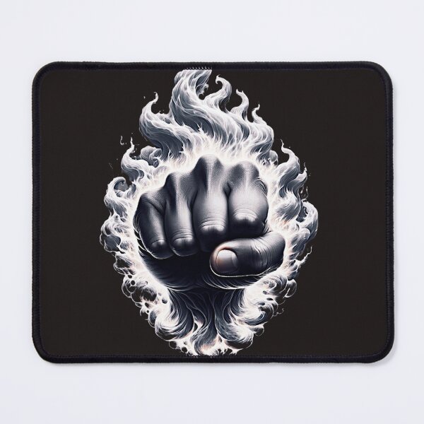 Item preview, Punch Fist: Ignited Tenacity - The Fiery Fist of Resolve (Black) designed and sold by Polisvh.
