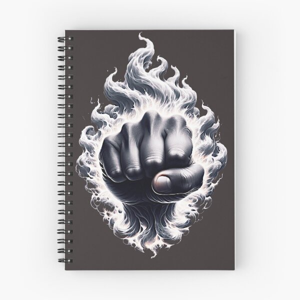 Item preview, Punch Fist: Ignited Tenacity - The Fiery Fist of Resolve (Black) designed and sold by Polisvh.