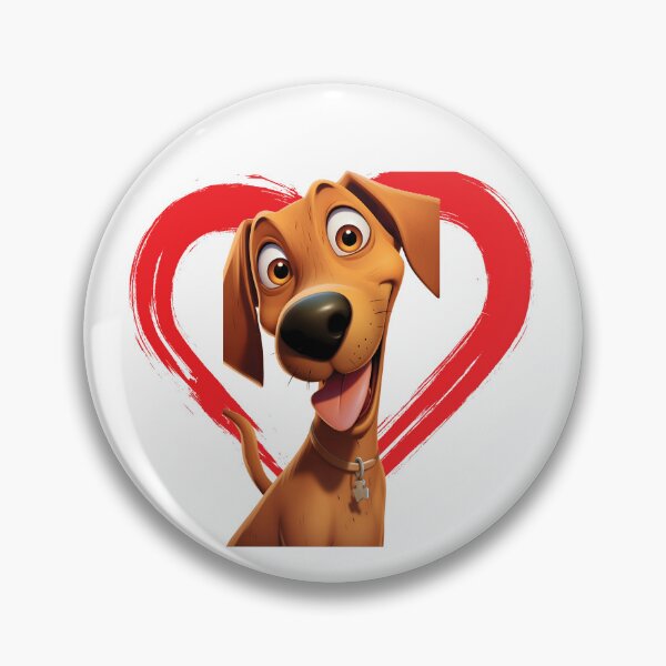 Item preview, Rhodesian Ridgeback Cartoon in Love Heart swoosh  designed and sold by For Dog Sake!®.