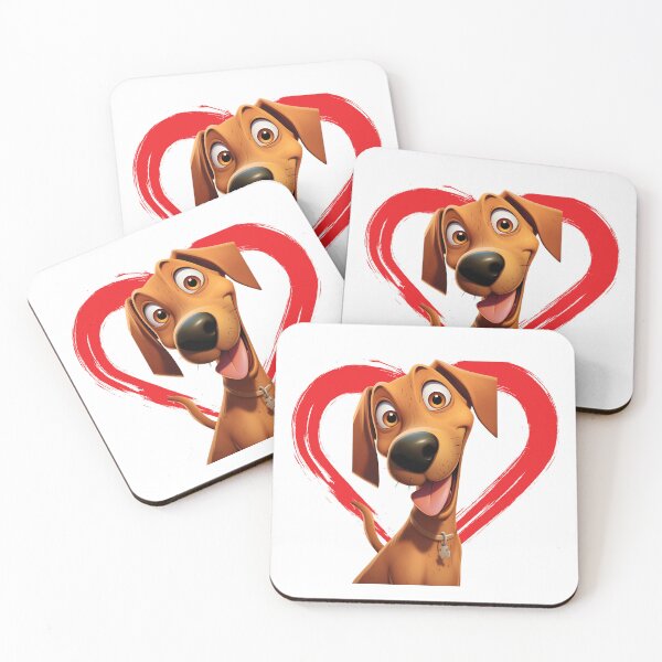 Item preview, Rhodesian Ridgeback Cartoon in Love Heart swoosh  designed and sold by For Dog Sake!®.