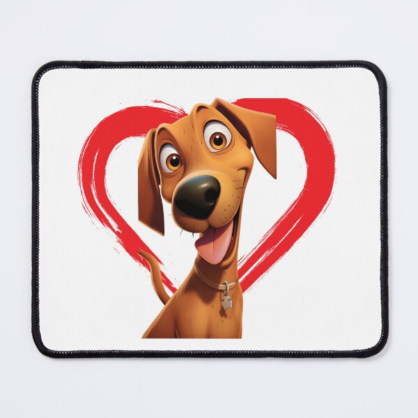 Item preview, Rhodesian Ridgeback Cartoon in Love Heart swoosh  designed and sold by For Dog Sake!®.