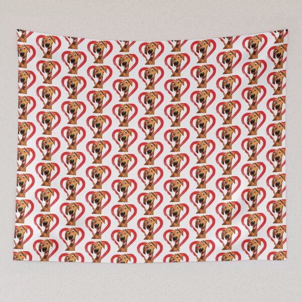 Item preview, Rhodesian Ridgeback Cartoon in Love Heart swoosh  designed and sold by For Dog Sake!®.