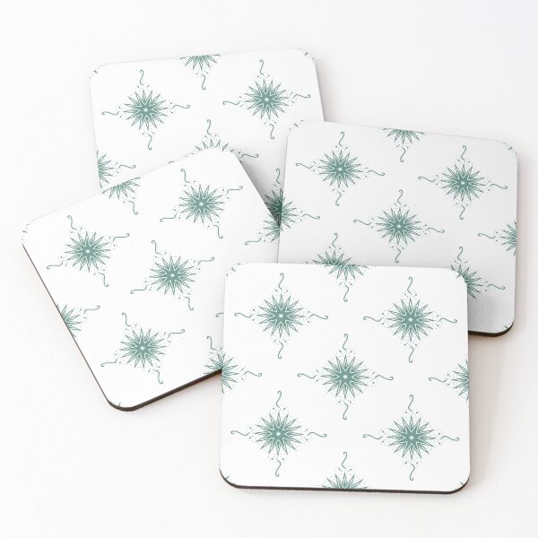 Item preview, Green Stars and Ribbons on White Co-ordinate designed and sold by KathyLav.