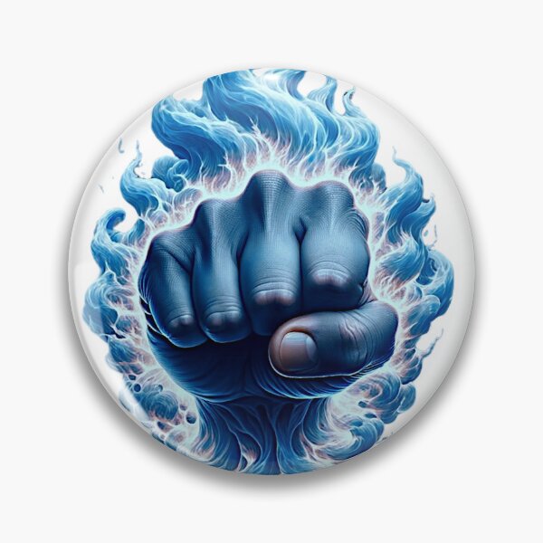 Item preview, Ignited Tenacity: The Fiery Fist of Resolve (Blue) designed and sold by Polisvh.