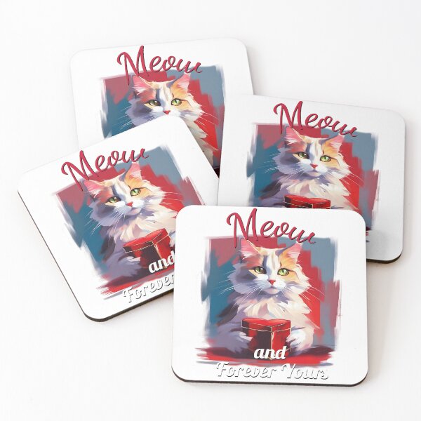Item preview, Meow and Forever Yours Valentines Day Cat designed and sold by KaiLabsArt.