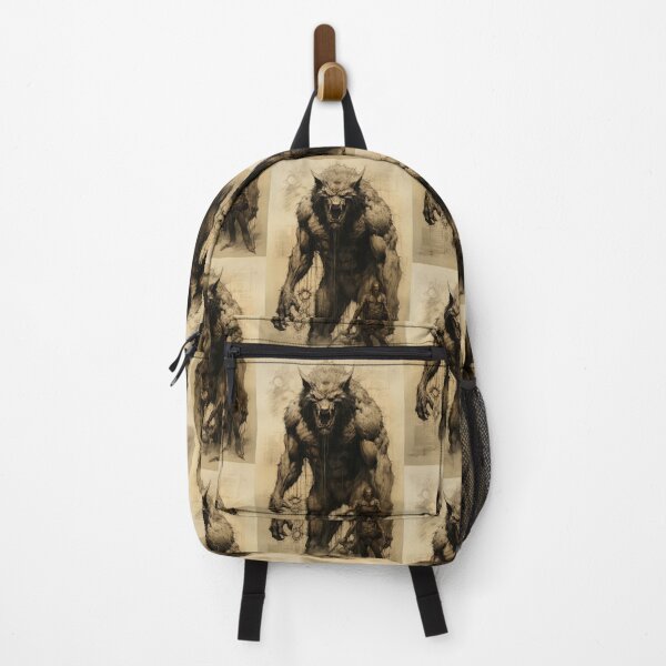 Item preview, The artwork presents a drawing of a werewolf on an ancient background designed and sold by Piotrek0001.