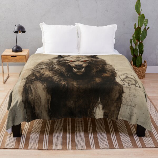 Item preview, The artwork presents a drawing of a werewolf on an ancient background designed and sold by Piotrek0001.