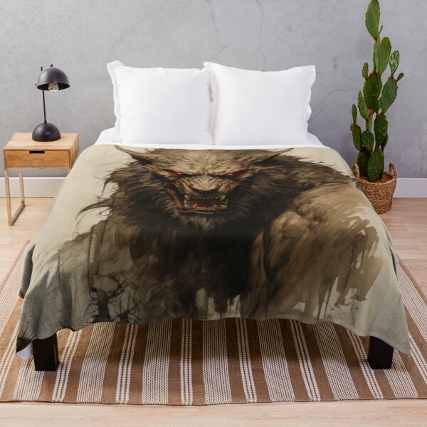 Item preview, The artwork presents a drawing of a werewolf on an ancient background designed and sold by Piotrek0001.