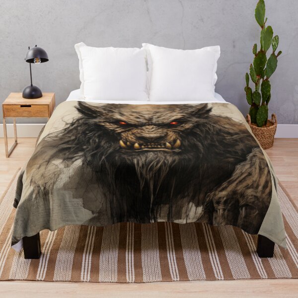 Item preview, The artwork presents a drawing of a werewolf on an ancient background designed and sold by Piotrek0001.