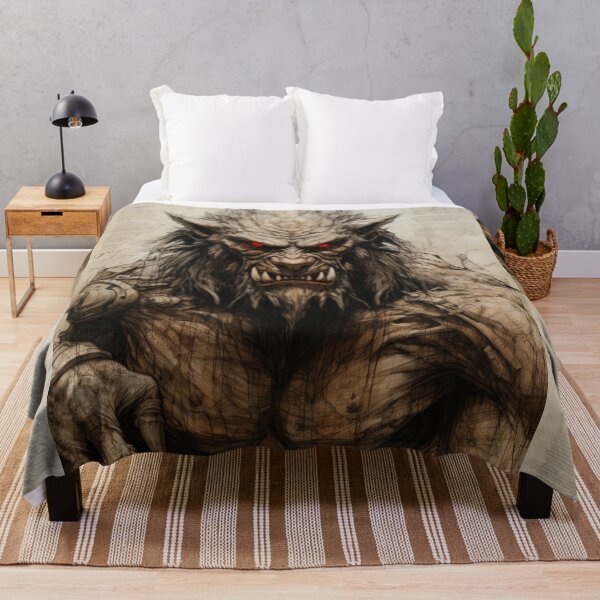 Item preview, The artwork presents a drawing of a werewolf on an ancient background designed and sold by Piotrek0001.