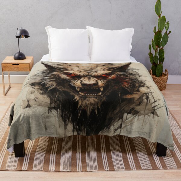 Item preview, The artwork presents a drawing of a werewolf on an ancient background designed and sold by Piotrek0001.