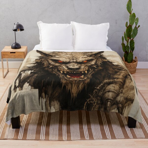 Item preview, The artwork presents a drawing of a werewolf on an ancient background designed and sold by Piotrek0001.