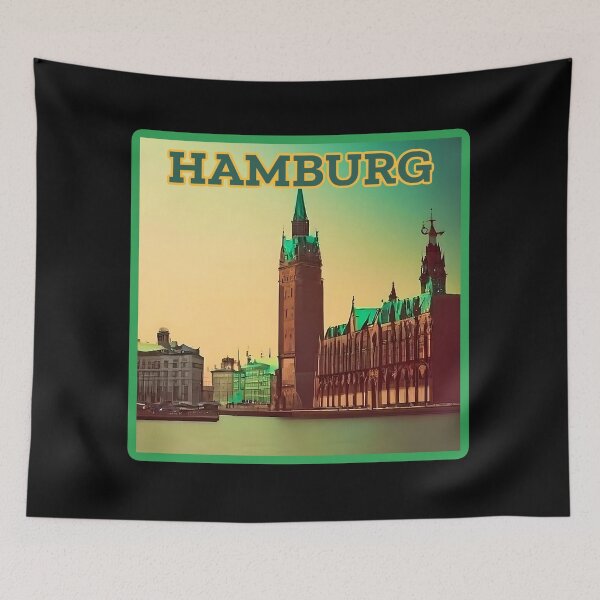 Item preview, Architectural landscape of Hamburg, germany. Retro Hamburg travel design. designed and sold by Unitepeople.