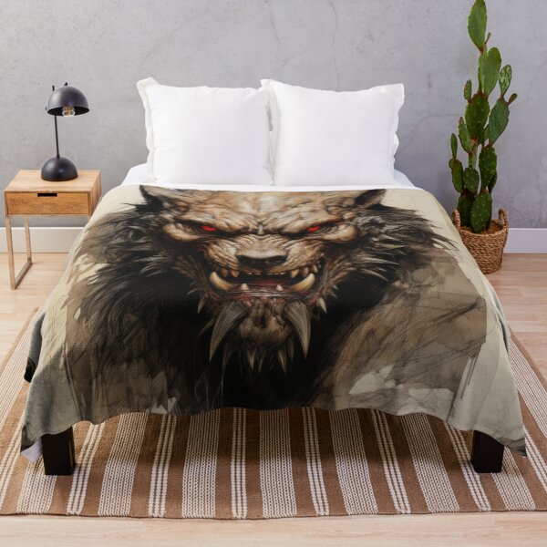 Item preview, The artwork presents a drawing of a werewolf on an ancient background designed and sold by Piotrek0001.