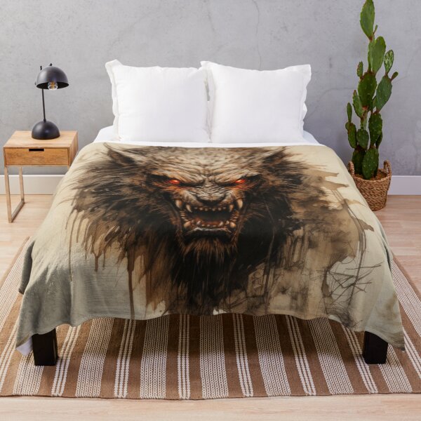 Item preview, The artwork presents a drawing of a werewolf on an ancient background designed and sold by Piotrek0001.