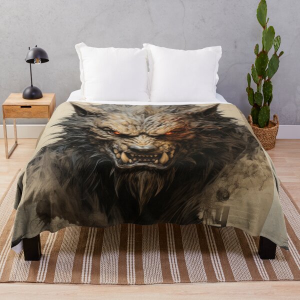 Item preview, The artwork presents a drawing of a werewolf on an ancient background designed and sold by Piotrek0001.