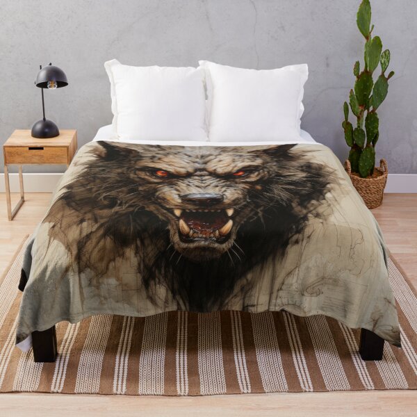Item preview, The artwork presents a drawing of a werewolf on an ancient background designed and sold by Piotrek0001.