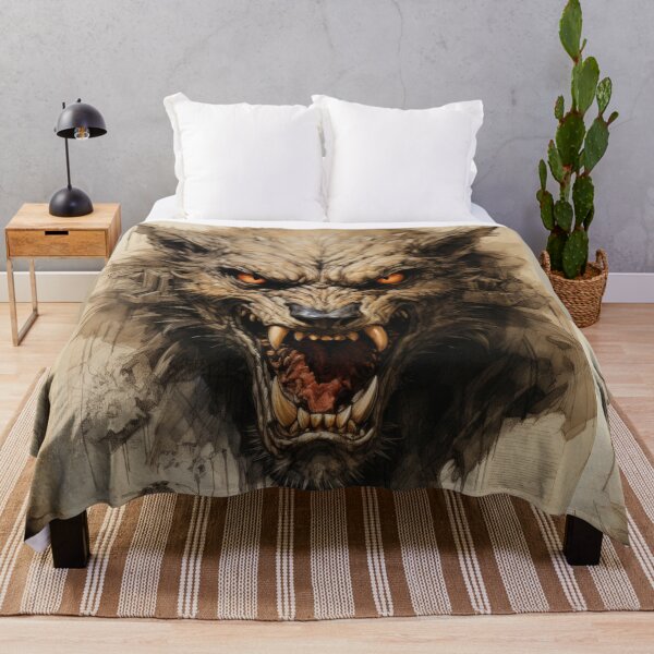 Item preview, The artwork presents a drawing of a werewolf on an ancient background designed and sold by Piotrek0001.