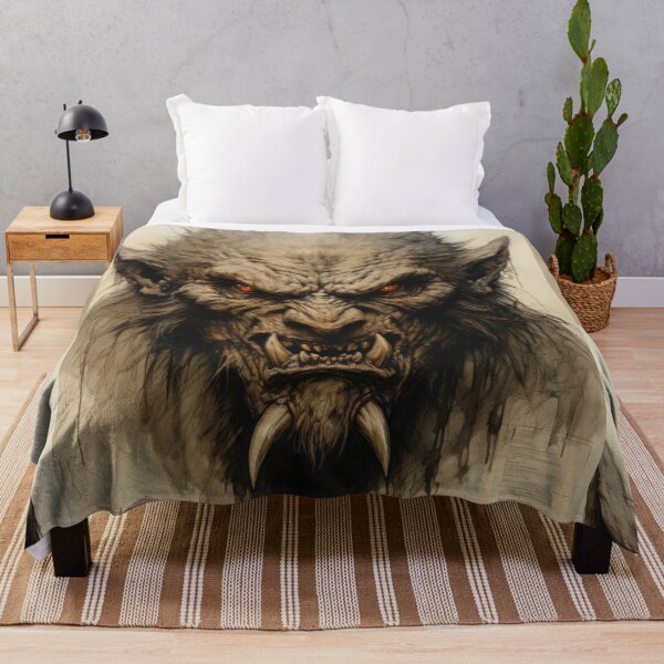 Item preview, The artwork presents a drawing of a werewolf on an ancient background designed and sold by Piotrek0001.
