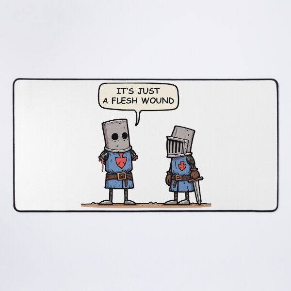 Item preview, Unstoppable Knight - It's Just a Flesh Wound designed and sold by MnDShirts.