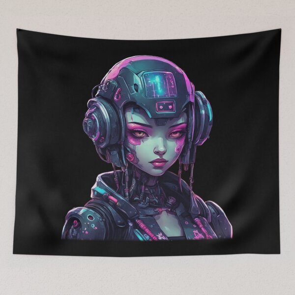 Item preview, Cyberpunk Cyborg Girl, Unique Design  designed and sold by Burn-Ego.